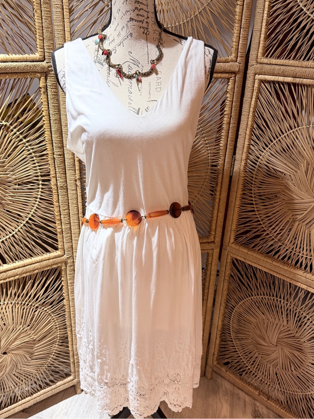 Ralph Lauren White Lace-Trim Sleeveless Top